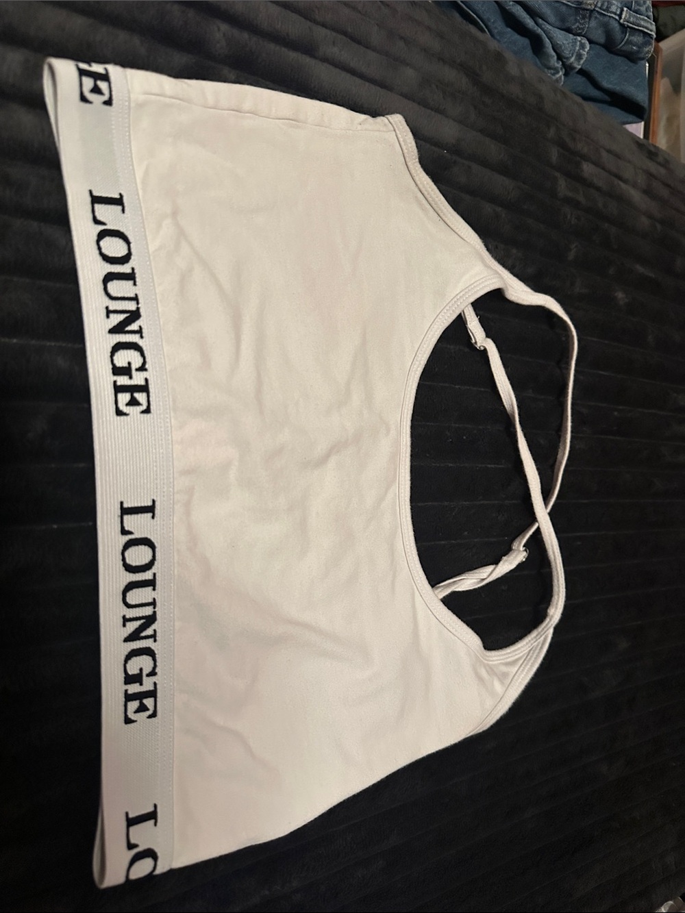 LOUNGE White Ribbed Bralette - Signature Elastic Band